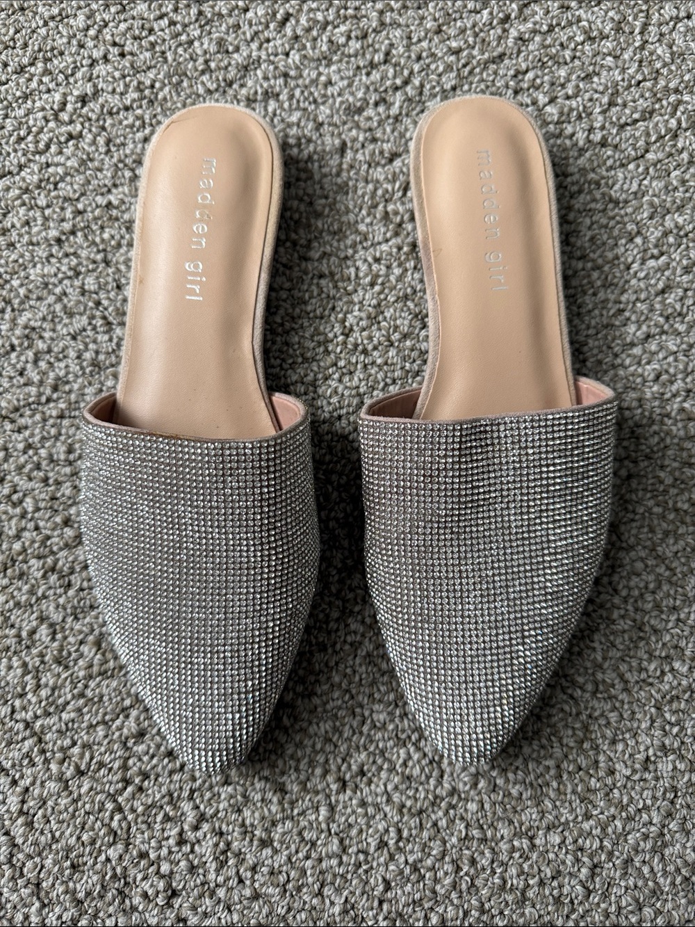 Madden Girl Tania R Rhinestone Pointed-Toe Mules – Size 7 - Picture 3 of 6